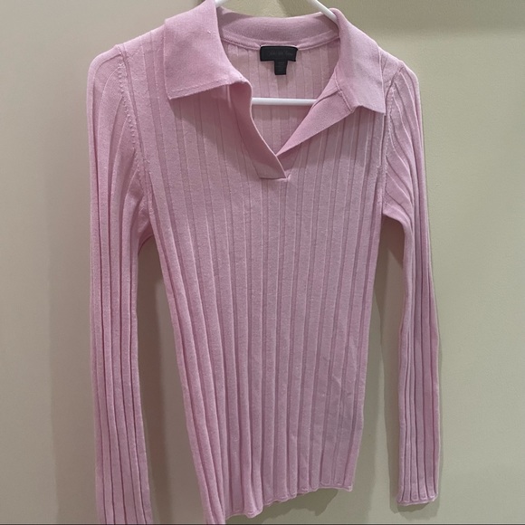 Saks Fifth Avenue Ribbed Collared Wool Sweater - Picture 11 of 16